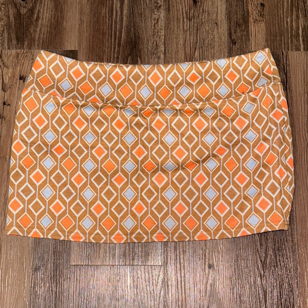 Urban Outfitters Orange and Brown Geometric mini Skirt